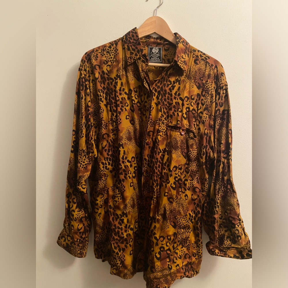 Vintage leopard print oversized shirt